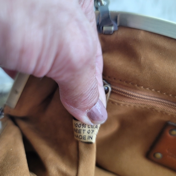 PATRICIA NASH ORIGINAL WATHER DISTRESS BAG WITH METALLIC ACCENTS NWOT - Picture 9 of 13